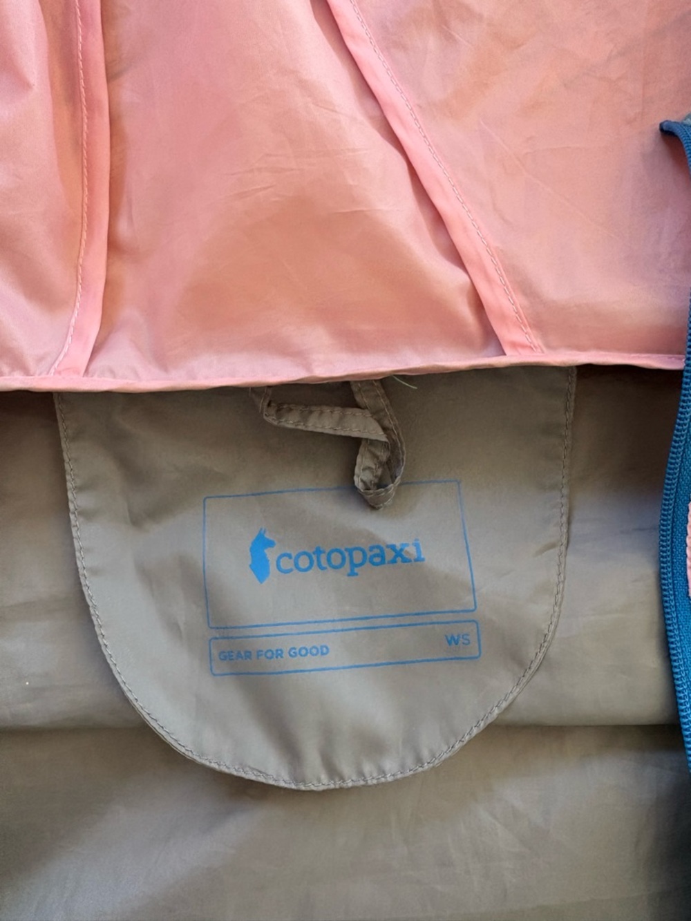 Cotopaxi Mint Green, Pink, Blue, Gray Colorblock Windbreaker Jacket - Picture 4 of 4